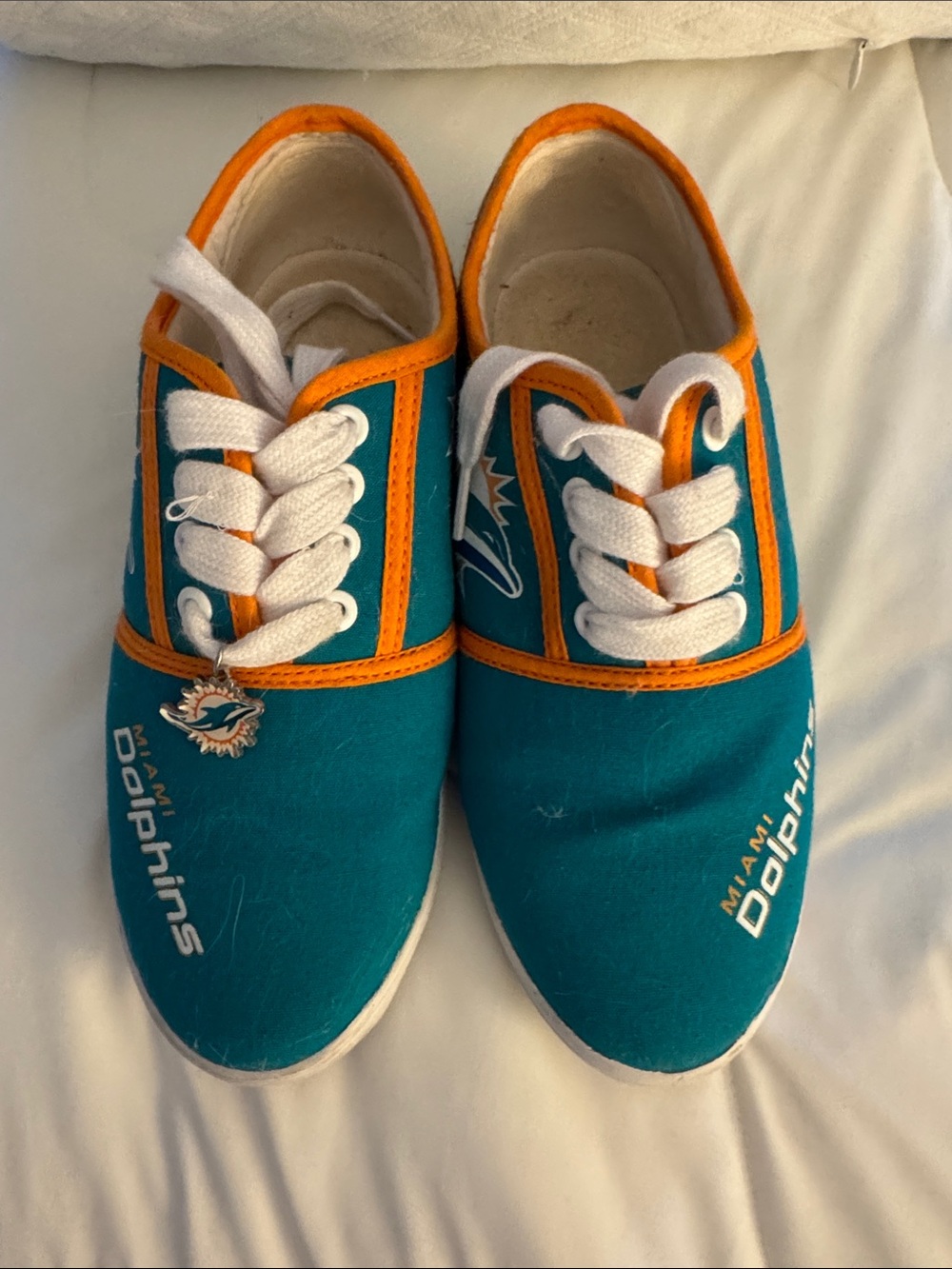 Women’s Teal and Orange Team-Style Canvas Sneakers